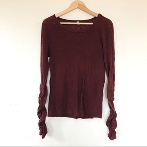 Intimately Free People Ruched Sleeve Henley Large